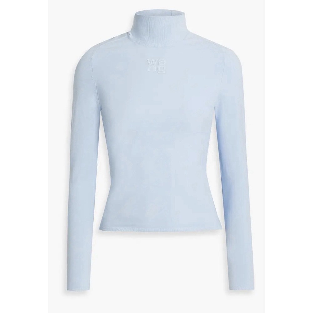 Alexander Wang Blue knit turtleneck sweater with logo size M - Picture 1 of 6